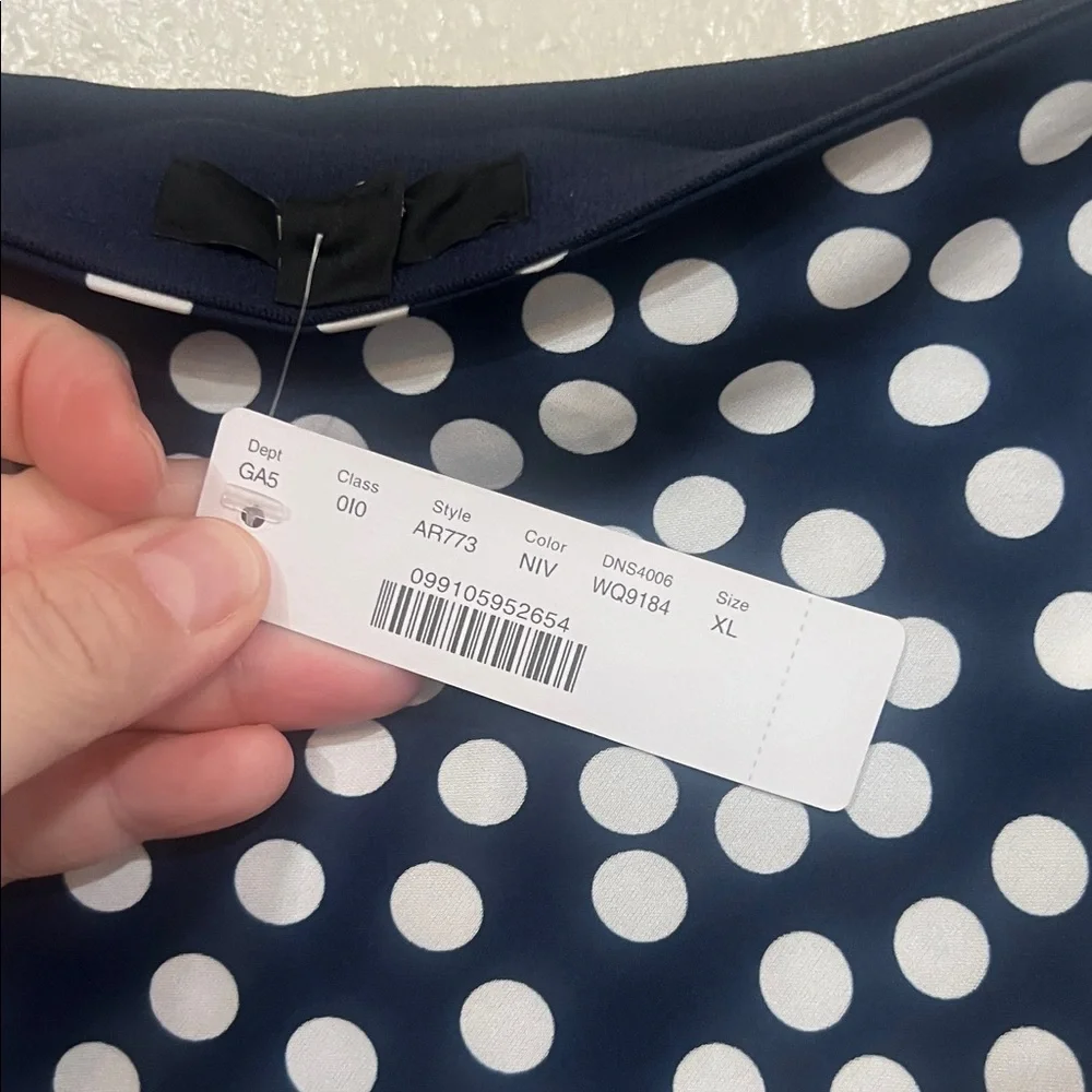 J.Crew Pull-On Silky Slip Skirt in Navy Dots Soft Grunge 1990s Size XL NWT - Picture 9 of 11